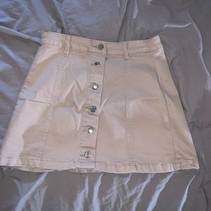 Pink denim skirt